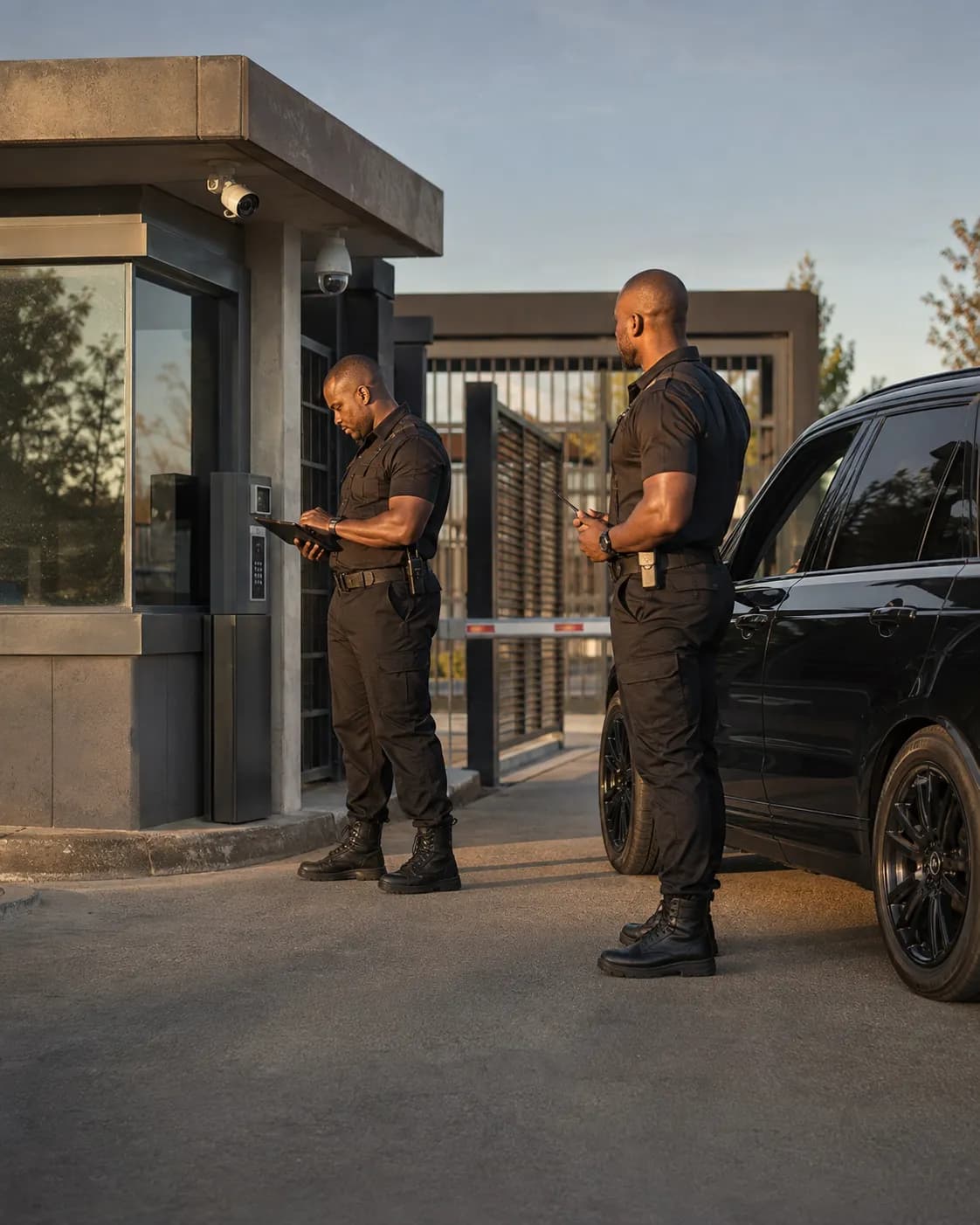 S2 Tech security officers at a commercial security checkpoint